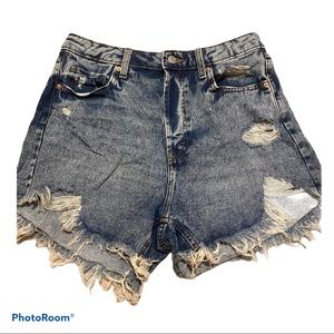 Wild Fable Distressed Med Wash Acid Jean Short